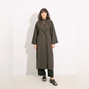ALPHA60 - SHEER CHECKED TRENCH / BLACK - XL